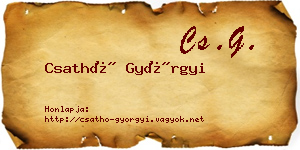 Csathó Györgyi névjegykártya